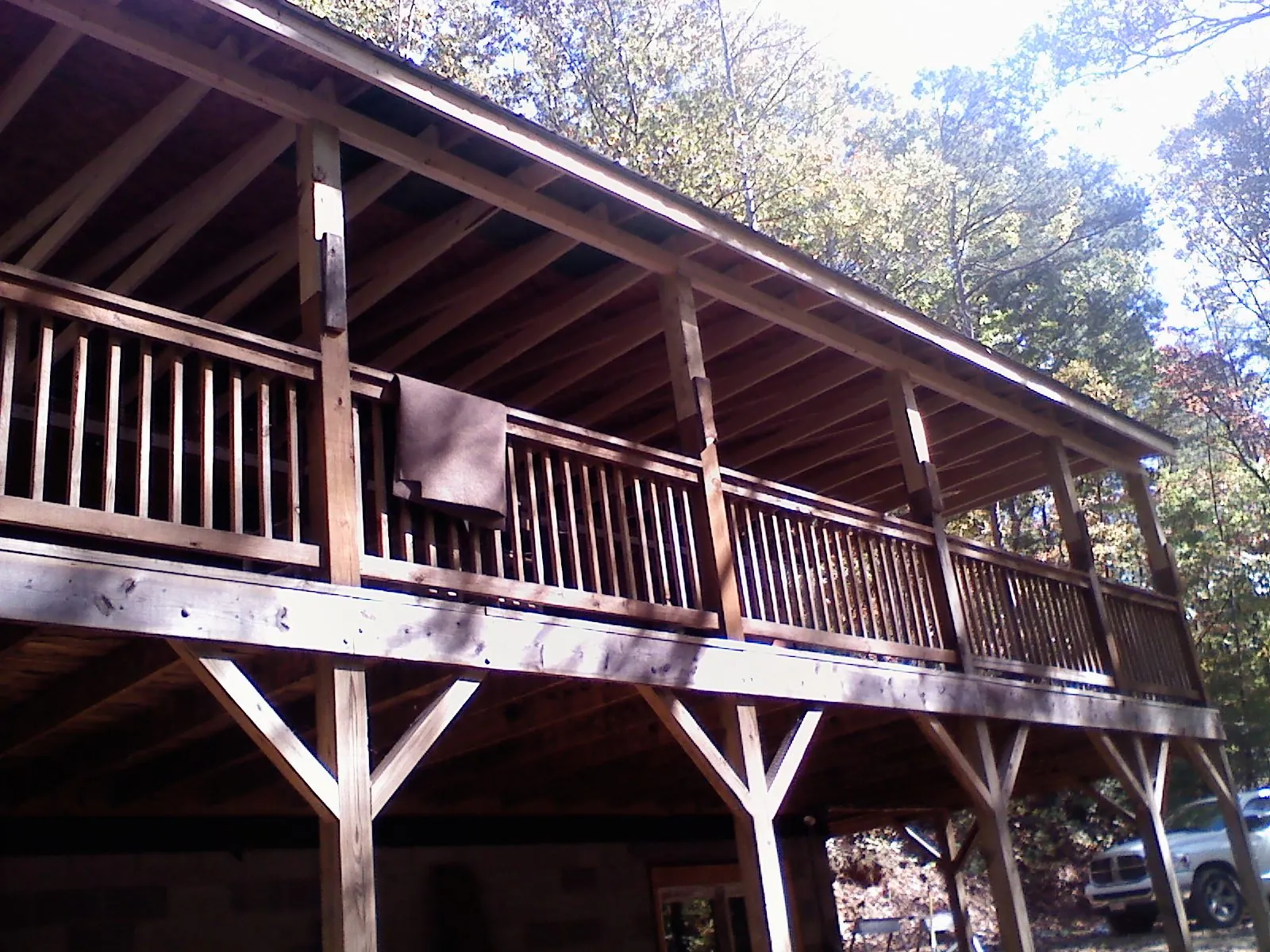 Timber framing under a new elevated porch and deck — Roof Leak Repair in Avinger by Roofing Brothers